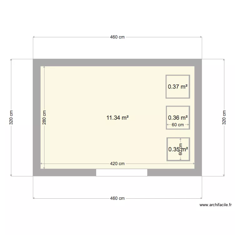 terrasse nord. Plan de 
