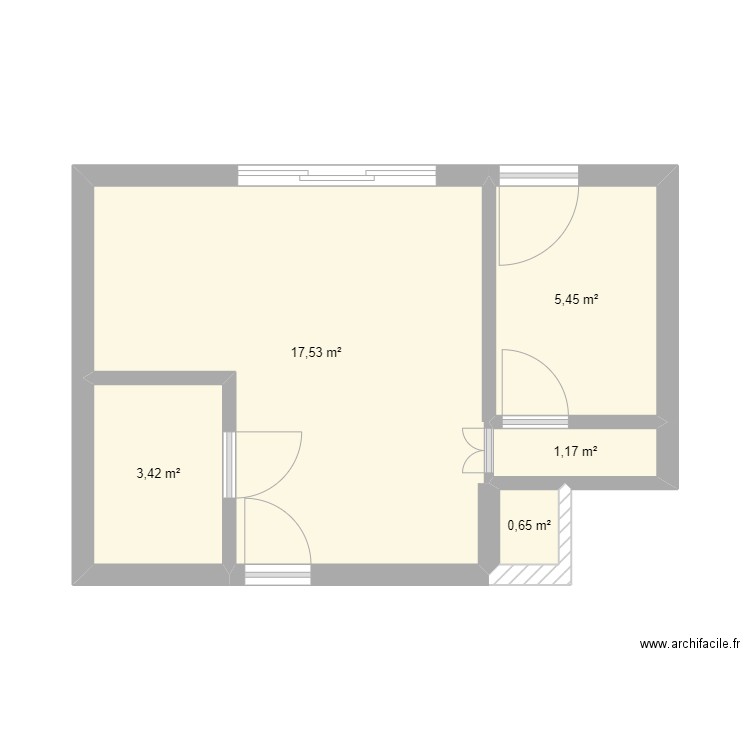 coucrchevel2. Plan de 5 pièces et 28 m2