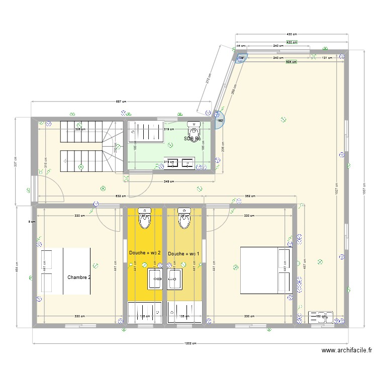 Rez de chaussée aménagé bis. Plan de 0 pièce et 0 m2