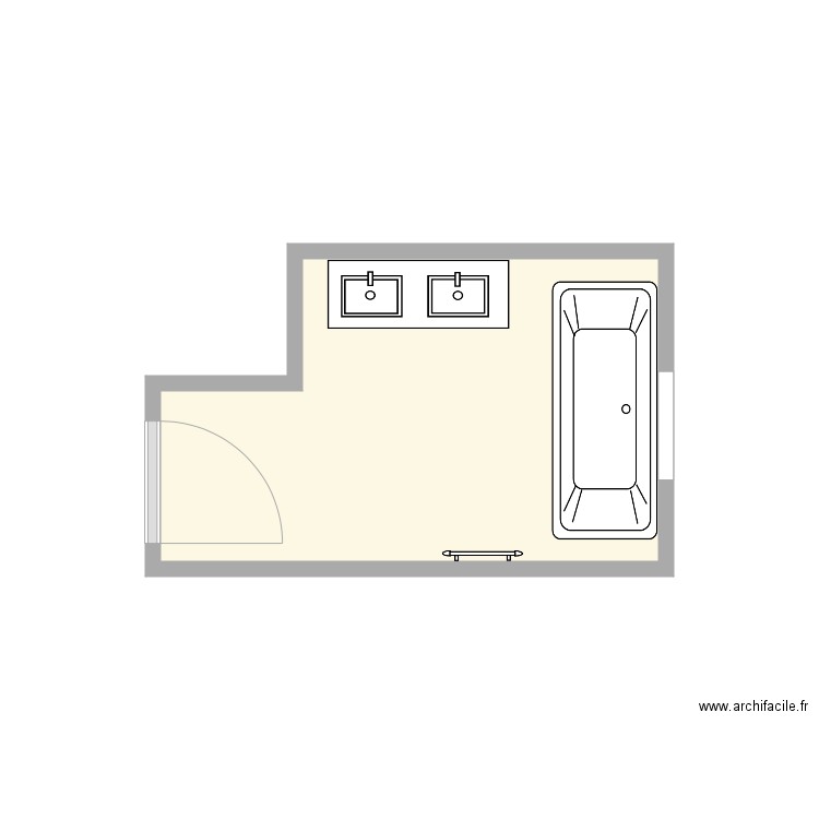 SDB. Plan de 1 pièce et 6 m2