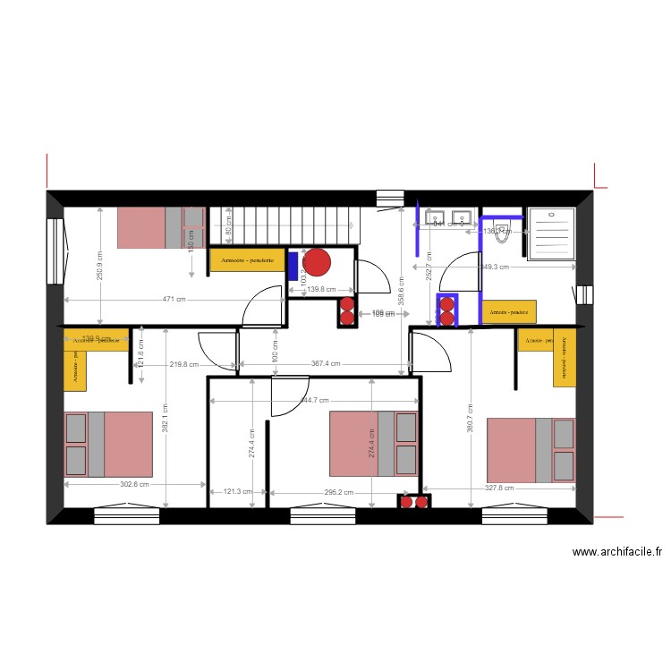 deca r+1. Plan de 11 pièces et 67 m2