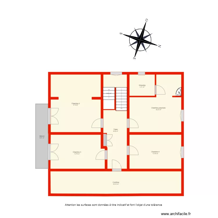 BI 2889 &eacute;tage non c&ocirc;t&eacute;. Plan de 