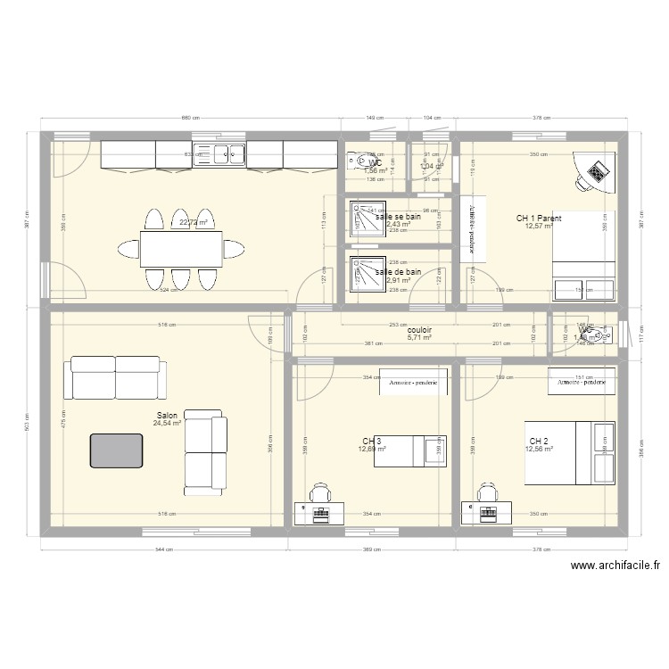 PLAN MAISON TYPE F4 aghiles. Plan de 0 pièce et 0 m2