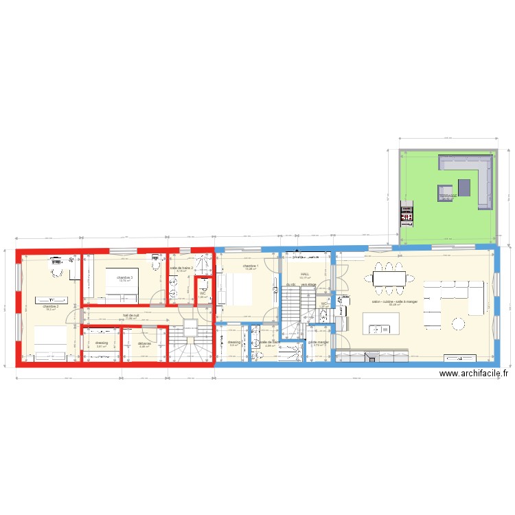 LLV ETAGE 2E MOUTURE. Plan de 15 pièces et 175 m2