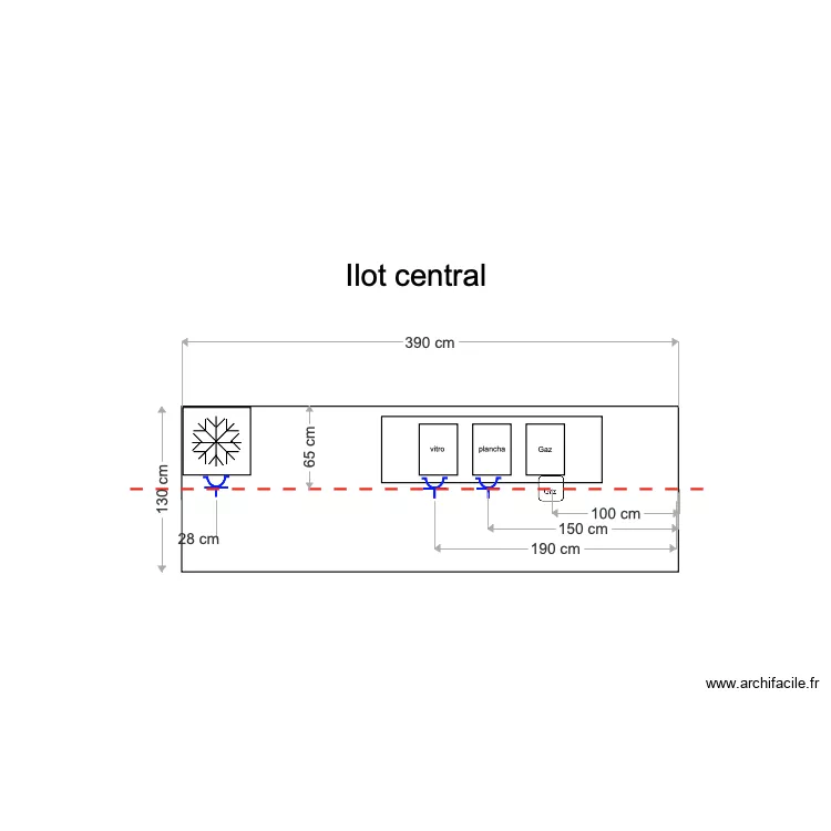 ilot central. Plan de ilot central. Plan de