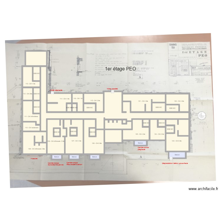 CAF 1er étage PEO. Plan de 0 pièce et 0 m2