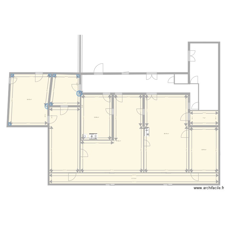 agrandissement et cloisons. Plan de 0 pièce et 0 m2