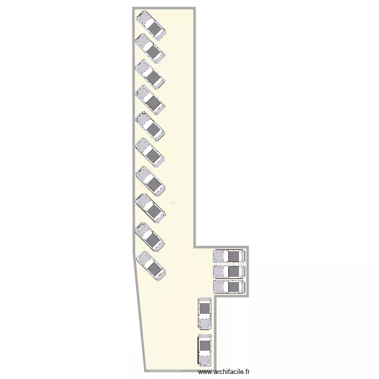 Plan parking trois ilets. Plan de 