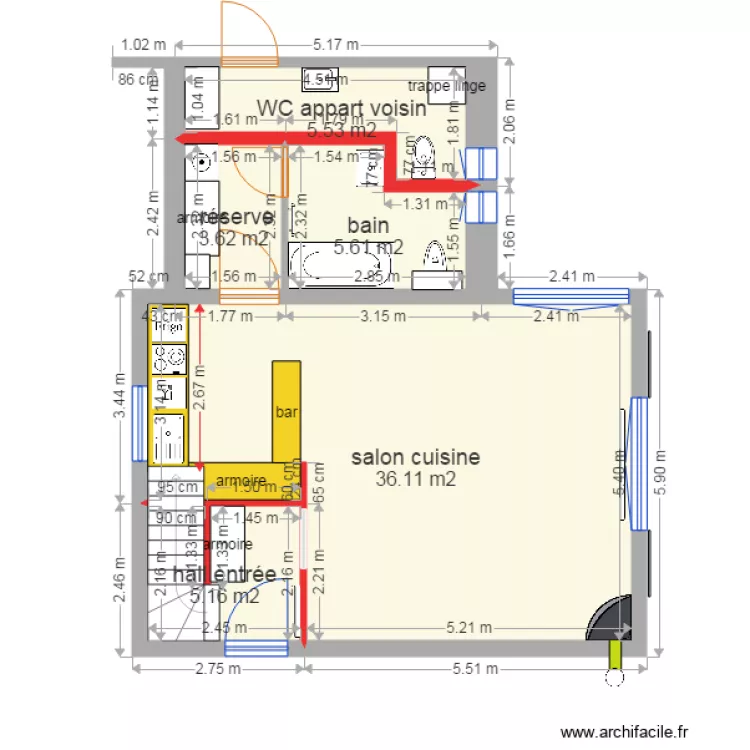 appartement rez montricher  final. Plan de 