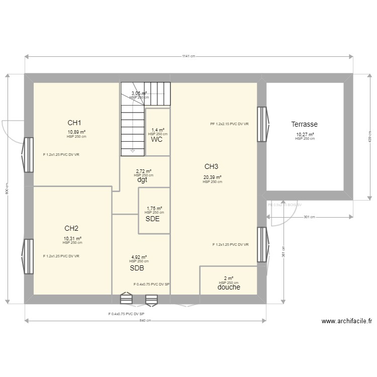 Grimal . Plan de 15 pièces et 133 m2