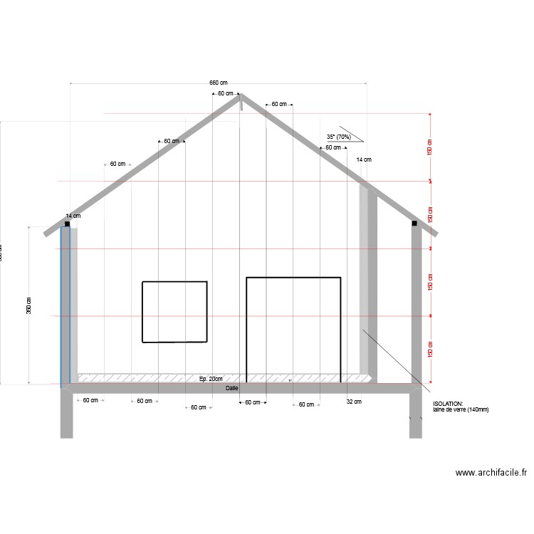 Isolation Face sud. Plan de 0 pièce et 0 m2