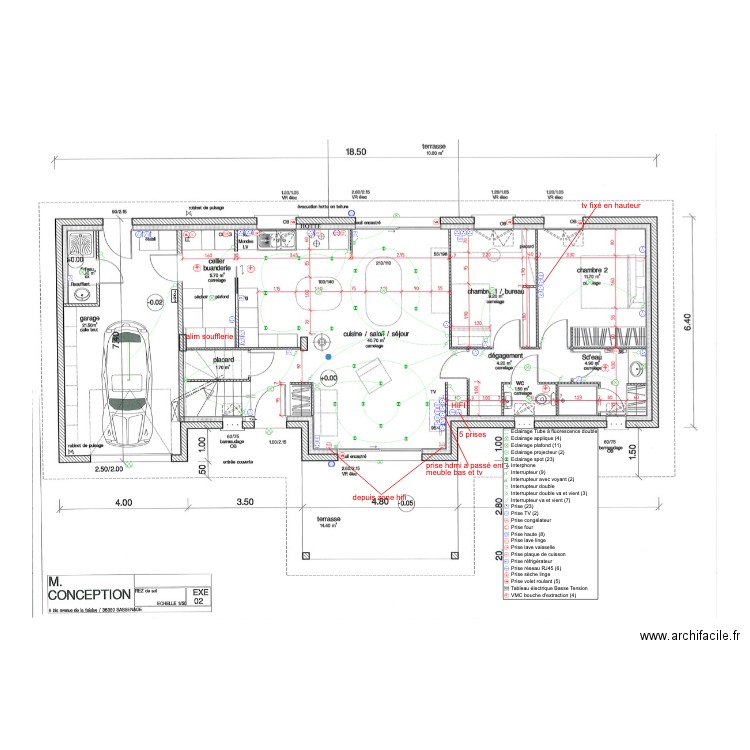 manant rdc. Plan de 0 pièce et 0 m2