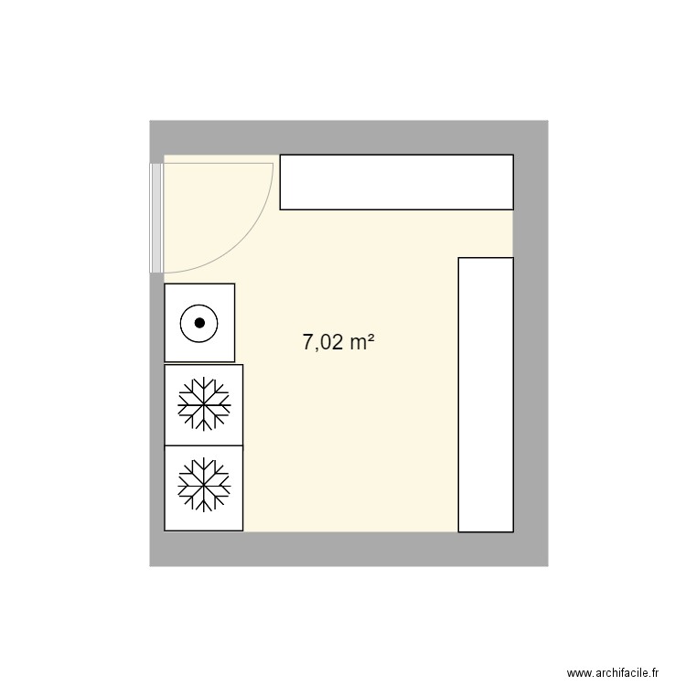 Buanderie. Plan de 1 pièce et 7 m2