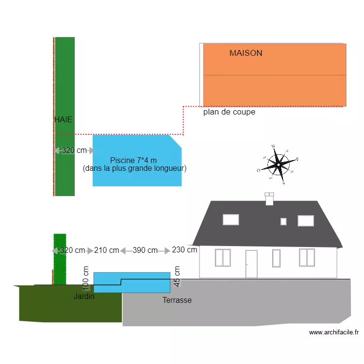 DP3 plan de coupe façade Sud . Plan de DP3 plan de coupe façade Sud . Plan de