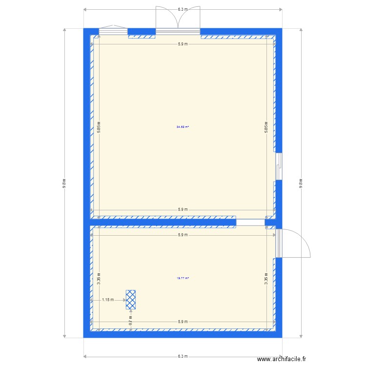 Delicatess 000. Plan de 0 pièce et 0 m2