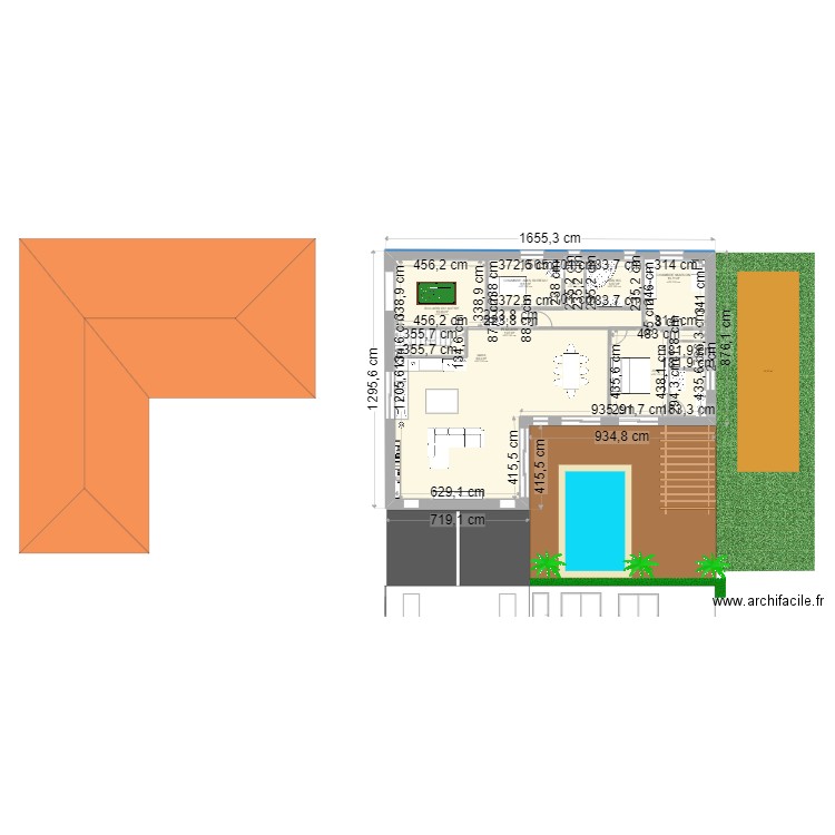 Nouveau plan iso 45 28/08/2022 BIS. Plan de 9 pièces et 221 m2