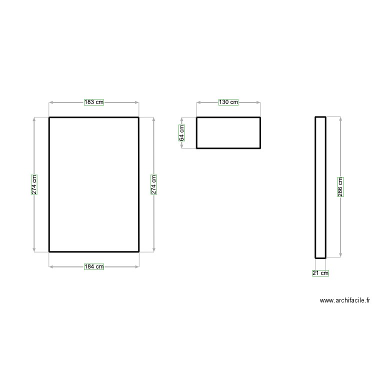 LE TAILLAN MEDOC FACADE COTE . Plan de 2 pièces et 6 m2