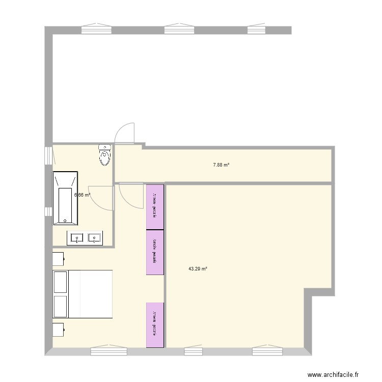 suite parentale 01 01 à 11h30. Plan de 0 pièce et 0 m2