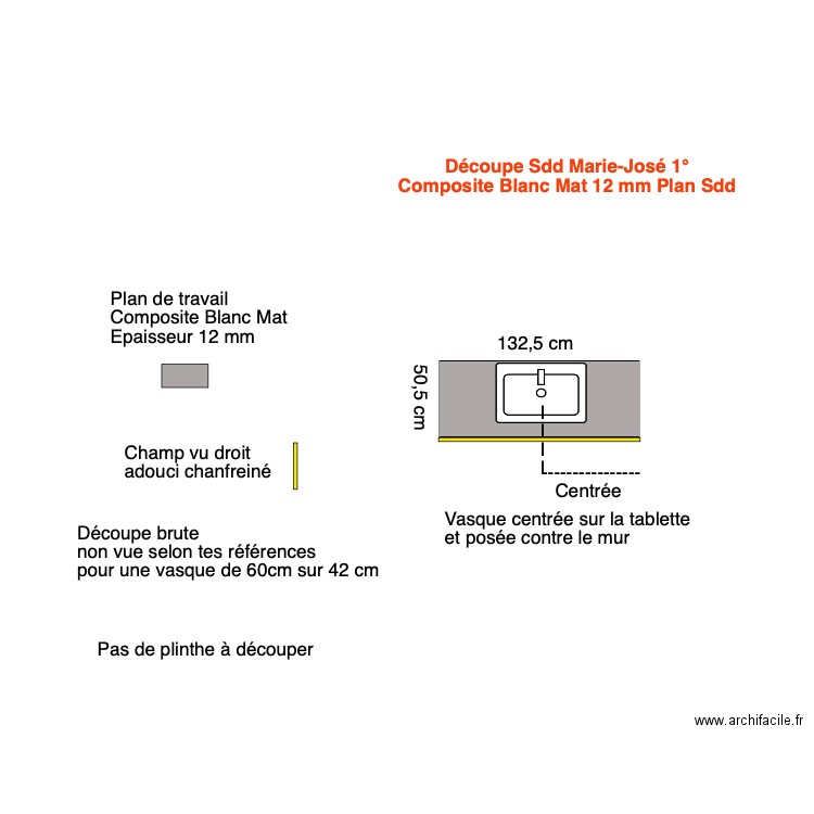 Tablette SdB Marie José 1. Plan de 0 pièce et 0 m2