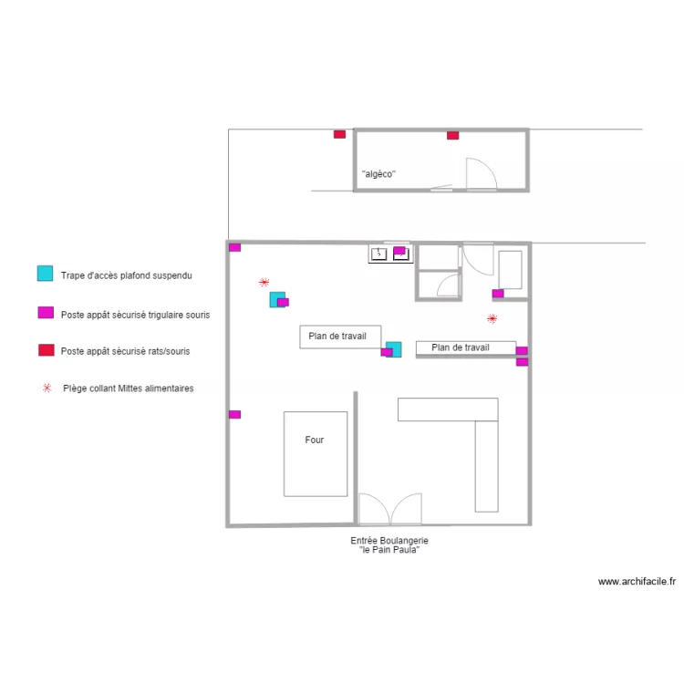 Boulangerie Pain Paula. Plan de 