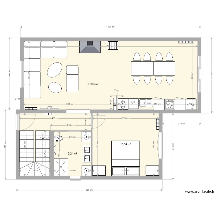 LEROUX LA BAULE RDC FINAL 0. Plan de 4 pièces et 65 m2