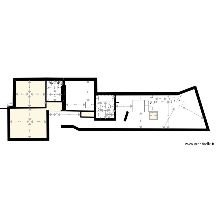 plan 2D. Plan de 4 pièces et 29 m2