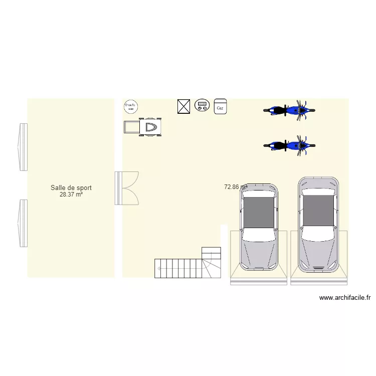Maison sous sol . Plan de 