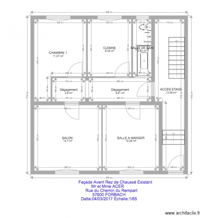 HASS REZ DE CHAUSSE EXISTANT. Plan de 0 pièce et 0 m2