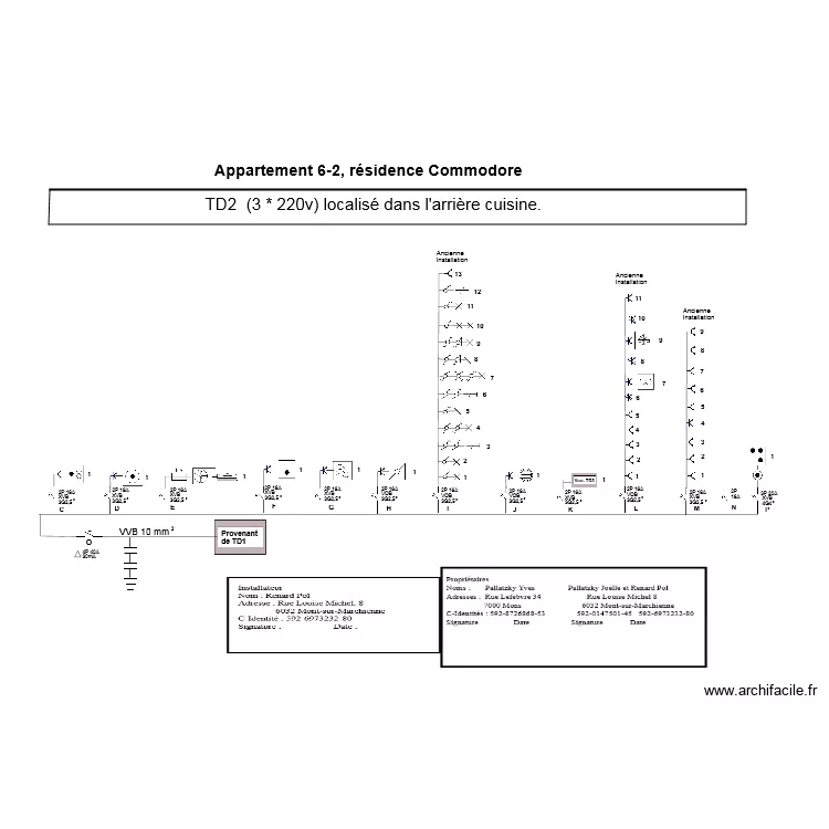 Plan filaire final. Plan de 