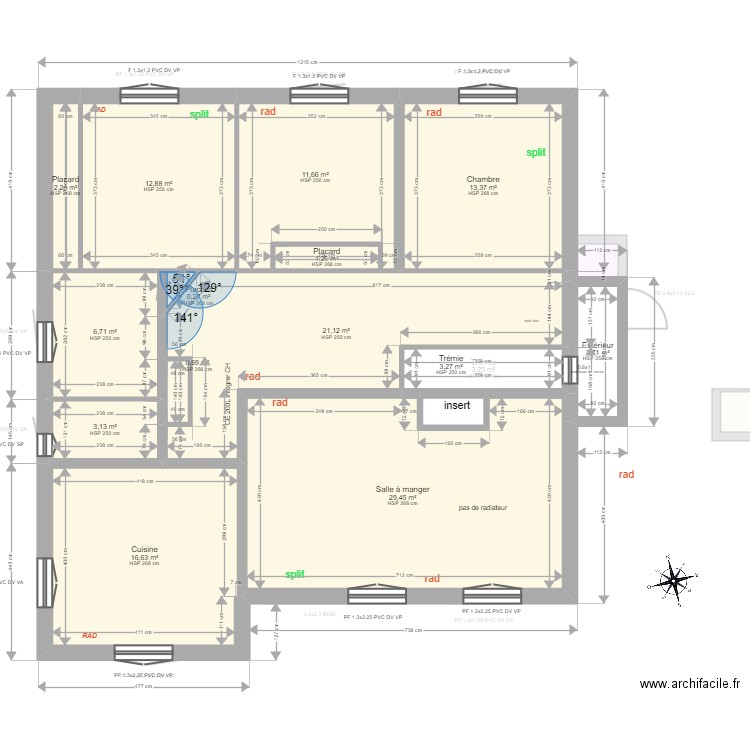 MARTINEZ 83-13. Plan de 44 pièces et 397 m2