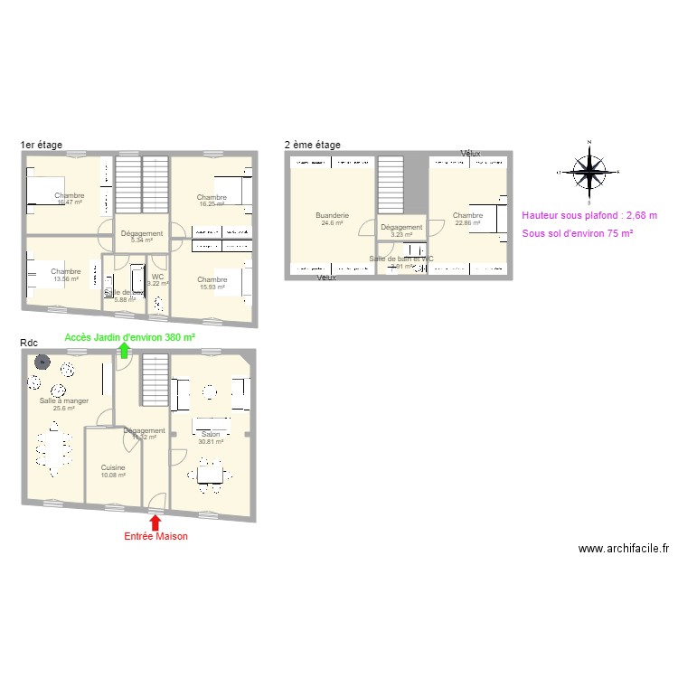 Dautreppe. Plan de 0 pièce et 0 m2