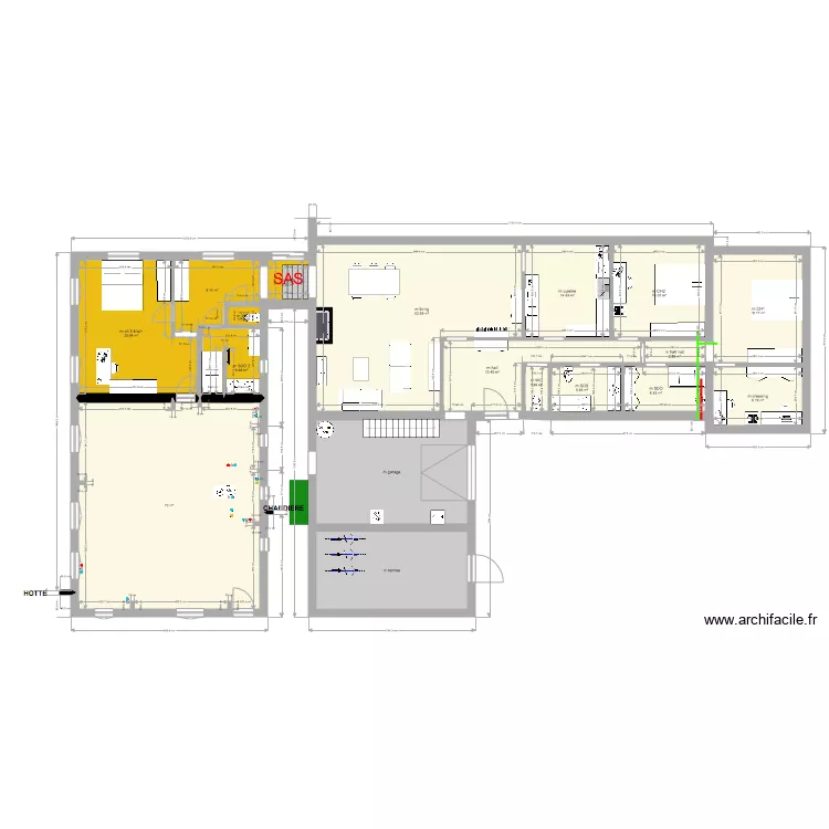 OK vieille maison 3 ch Math salle de jeux priv&eacute;es &eacute;vacuations. Plan de 