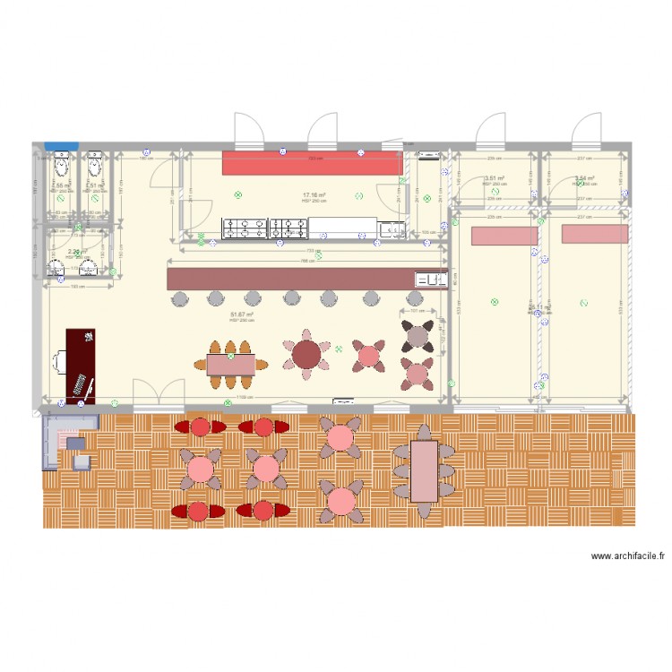  bar et restaurant de la plage . Plan de 0 pièce et 0 m2