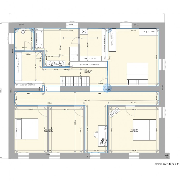 étage 5 avril 2017 bis. Plan de 0 pièce et 0 m2