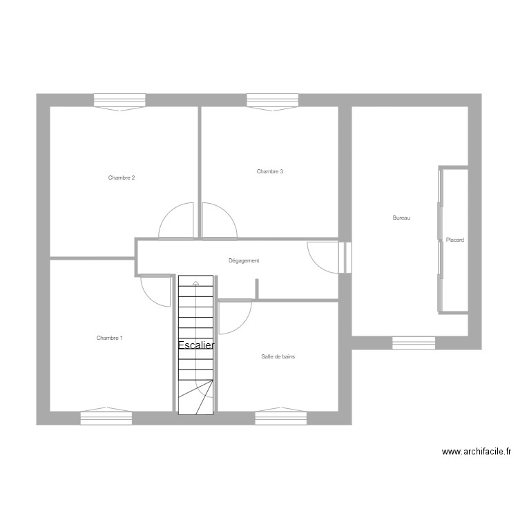 ROBERT N+1. Plan de 7 pièces et 59 m2