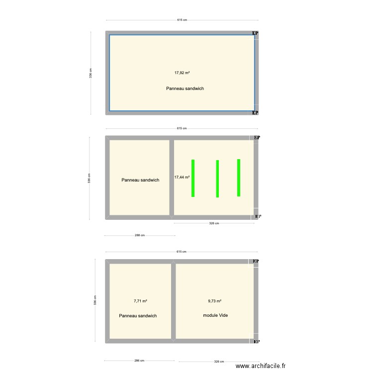 Rui CUNHA. Plan de 4 pièces et 53 m2