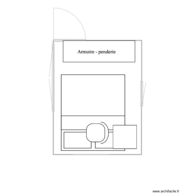 chambre invit&eacute;s. Plan de 
