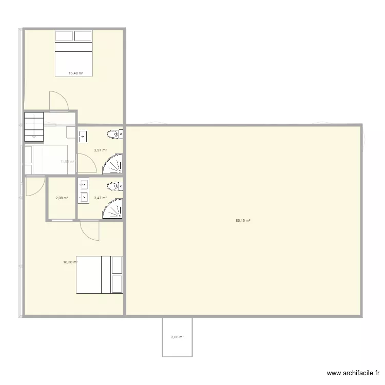 maison saint Lambert vis a vis. Plan de 