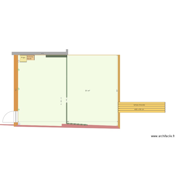  terrasse Brise vent 03. Plan de 1 pièce et 51 m2