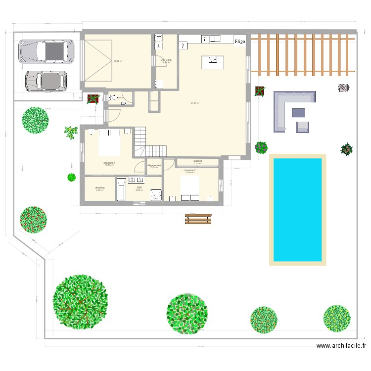 orleans rdc avec jardin version 2 etage. Plan de 11 pièces et 127 m2