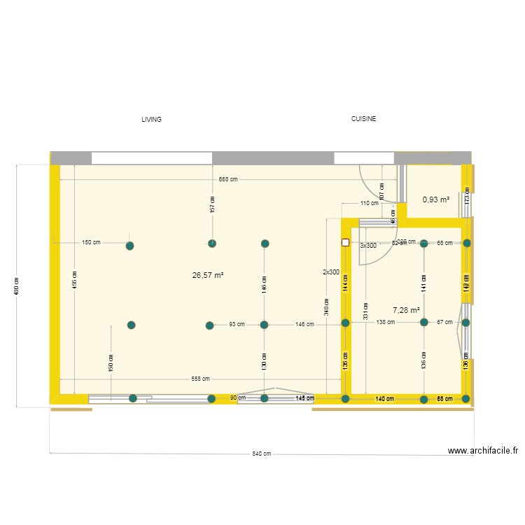 Projet Baton V5 implantation vis pieux 15.12.25. Plan de 3 pièces et 35 m2