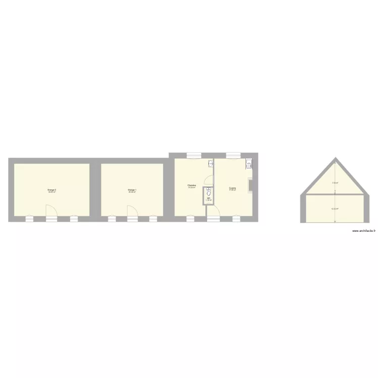 Guimaec Dependance granges. Plan de 