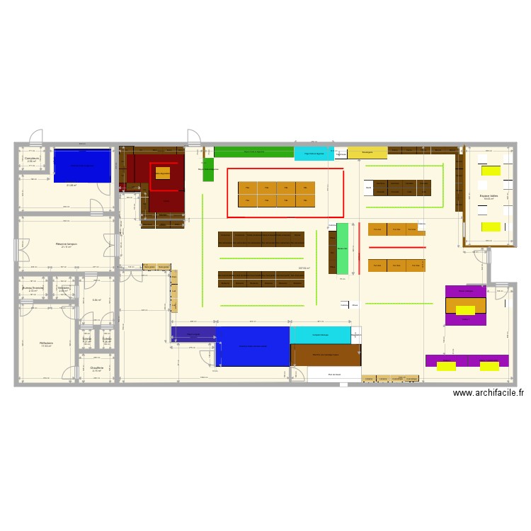 Magasin avec mesures complètes et Luminaire et frigo 450 Lucas. Plan de 0 pièce et 0 m2