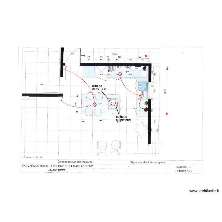 plan elec cuisine 2 fauvarque. Plan de 0 pièce et 0 m2