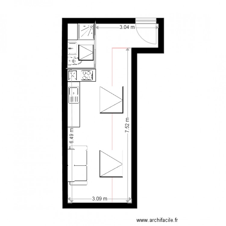 New 303 Studio. Plan de 0 pièce et 0 m2