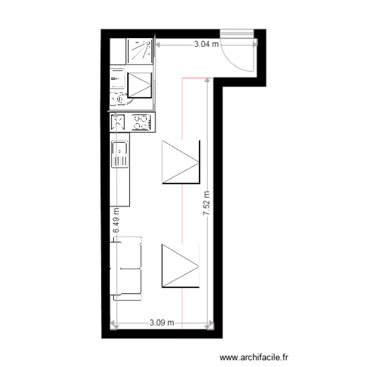 New 303 Studio. Plan de 