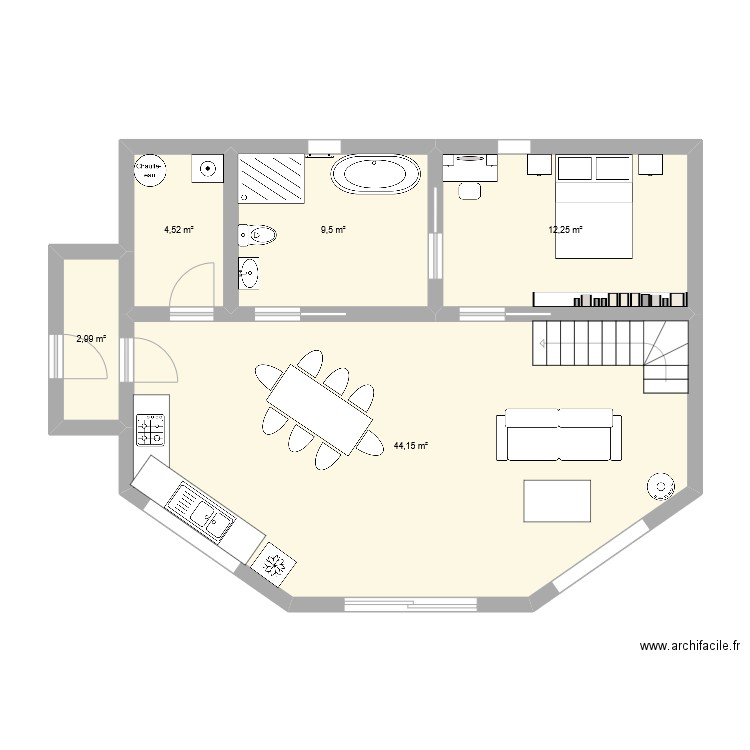 rdc maison semi-octo 2. Plan de 0 pièce et 0 m2