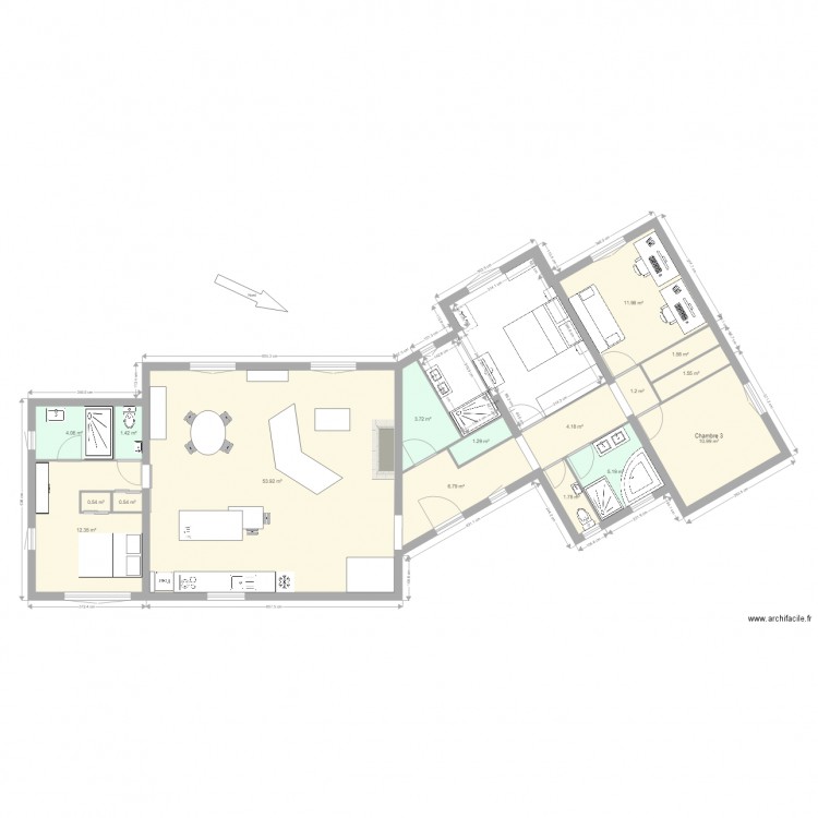 tourrettes aménagé V3. Plan de 0 pièce et 0 m2