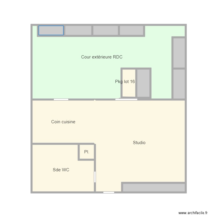 studio 2ème étage face. Plan de 0 pièce et 0 m2