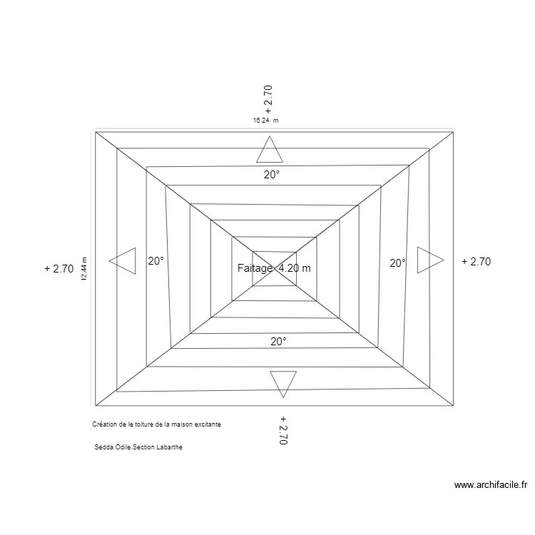 toiture plat. Plan de 